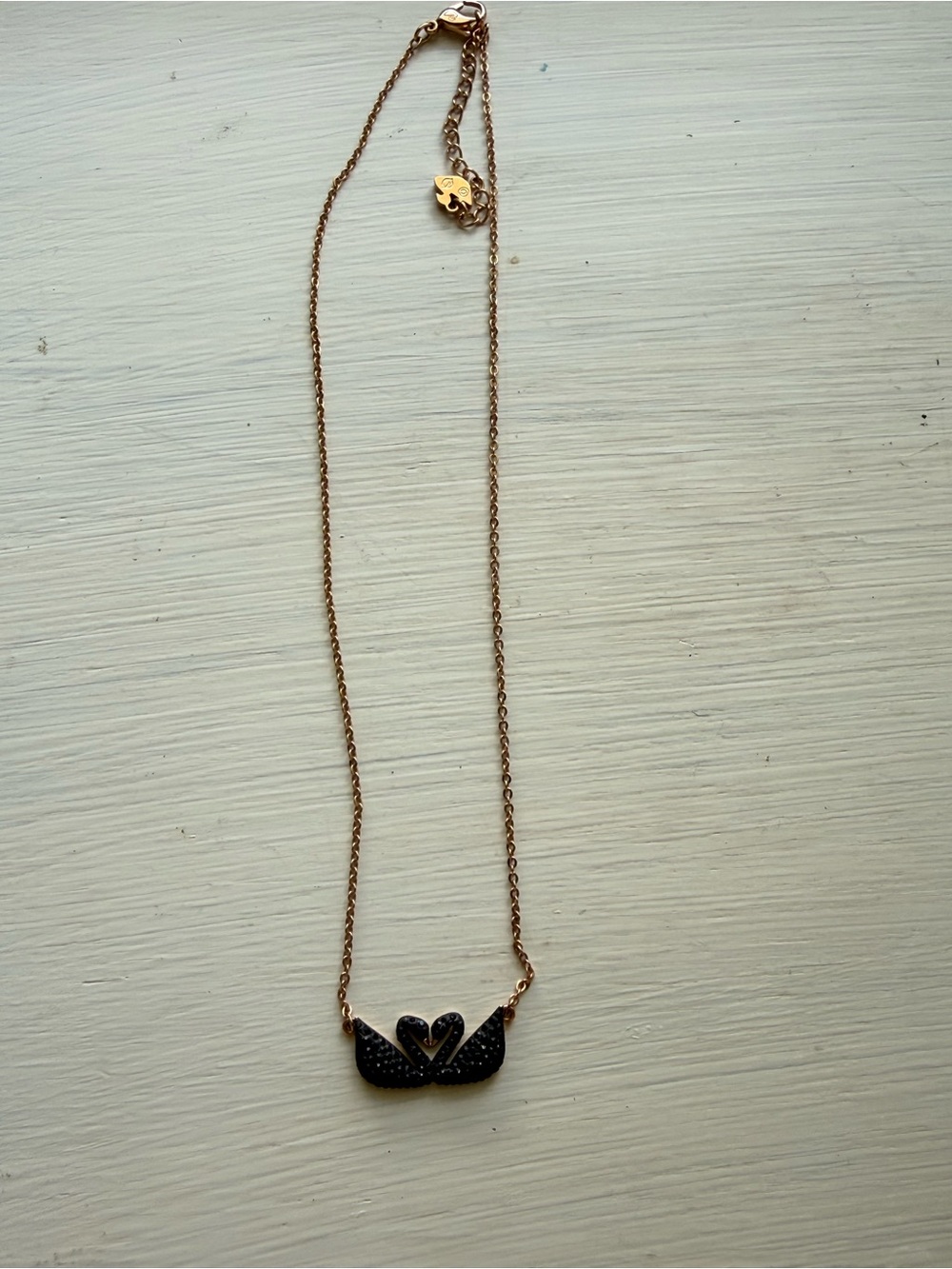 Swarovski Rose Gold Tone Plated Iconic Double Swan Necklace 5296468